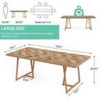 Table à manger rectangulaire en bois de style ferme de 71 po