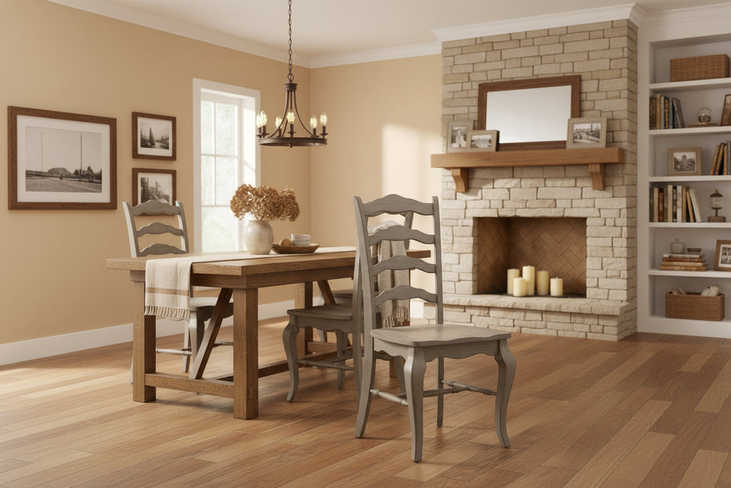 Homestyles Mountain Lodge Gray Wood Dining Chair Pair