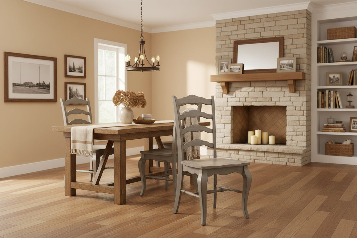 Homestyles Mountain Lodge Gray Wood Dining Chair Pair