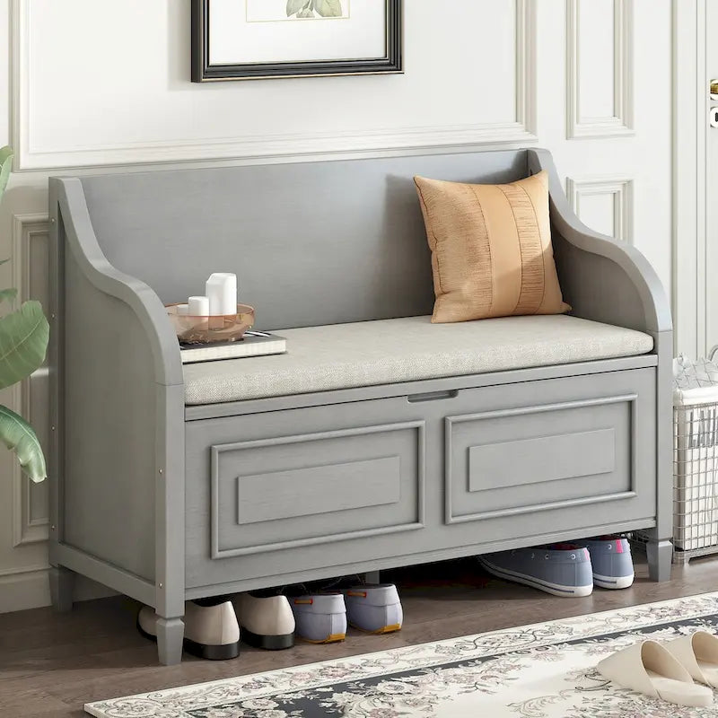 Banc de rangement multifonctionnel pour entrée