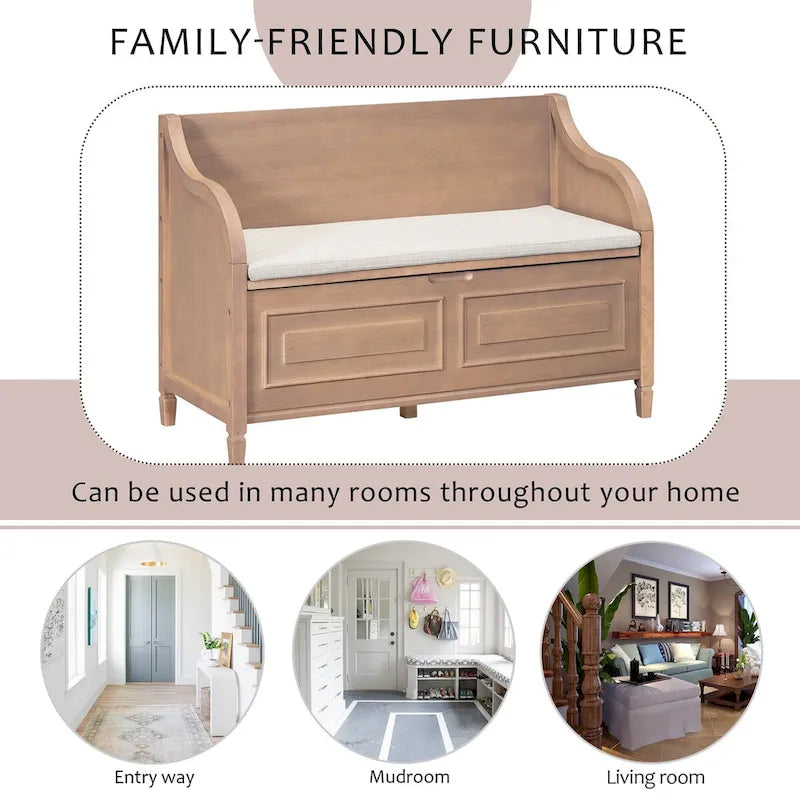Banc de rangement multifonctionnel pour entrée