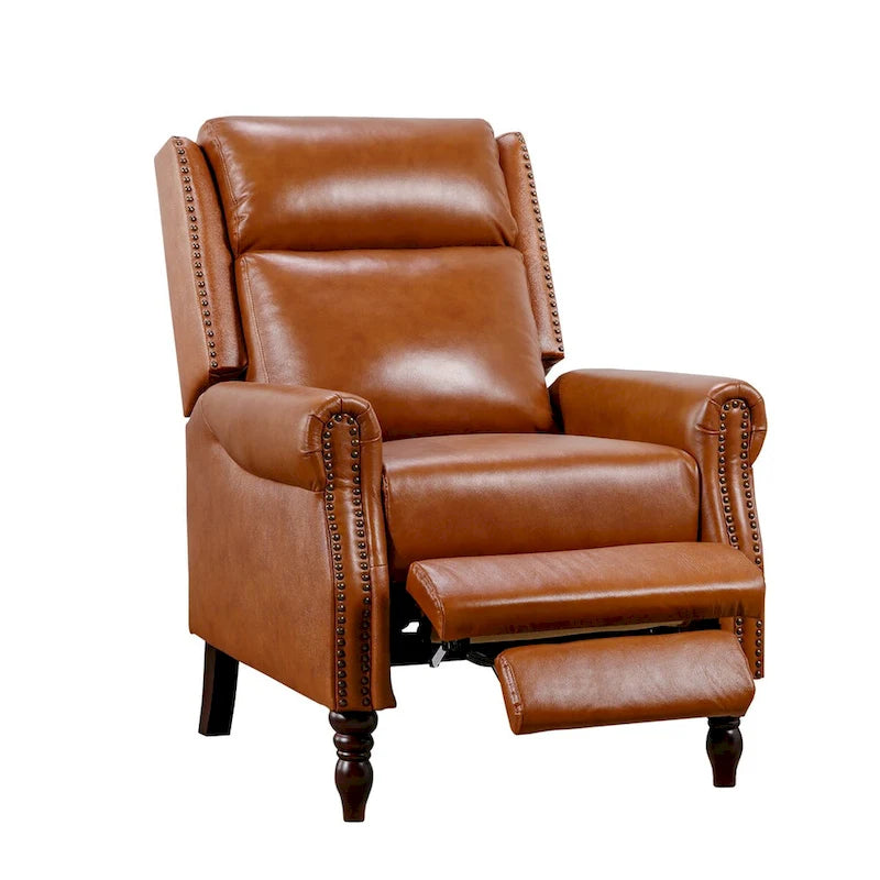 Fauteuil inclinable réglable en cuir véritable avec dossier inclinable