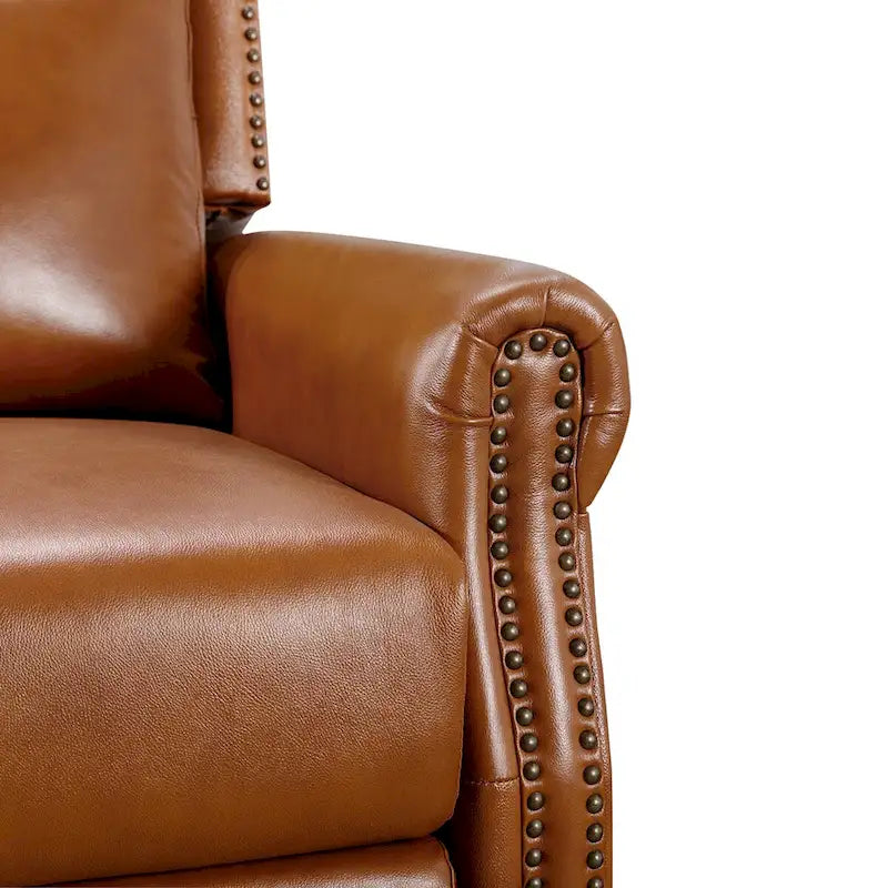 Fauteuil inclinable réglable en cuir véritable avec dossier inclinable
