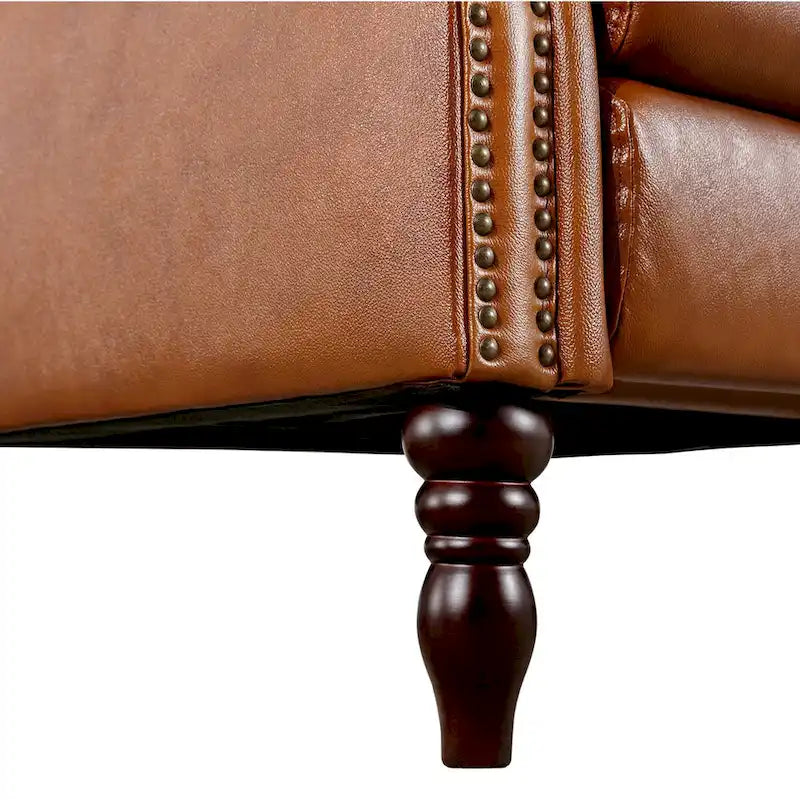 Fauteuil inclinable réglable en cuir véritable avec dossier inclinable