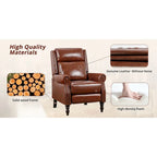 Fauteuil inclinable réglable en cuir véritable avec dossier inclinable