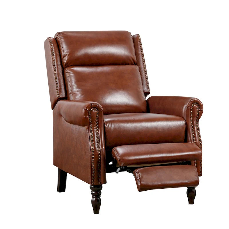 Fauteuil inclinable réglable en cuir véritable avec dossier inclinable