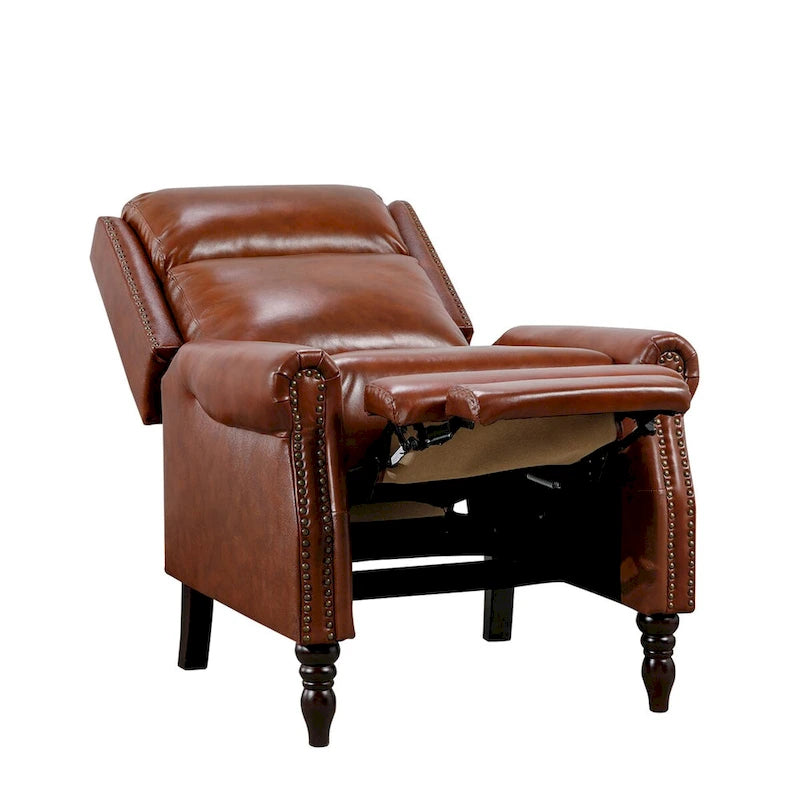 Fauteuil inclinable réglable en cuir véritable avec dossier inclinable