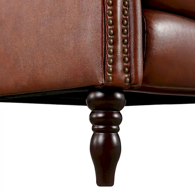 Fauteuil inclinable réglable en cuir véritable avec dossier inclinable