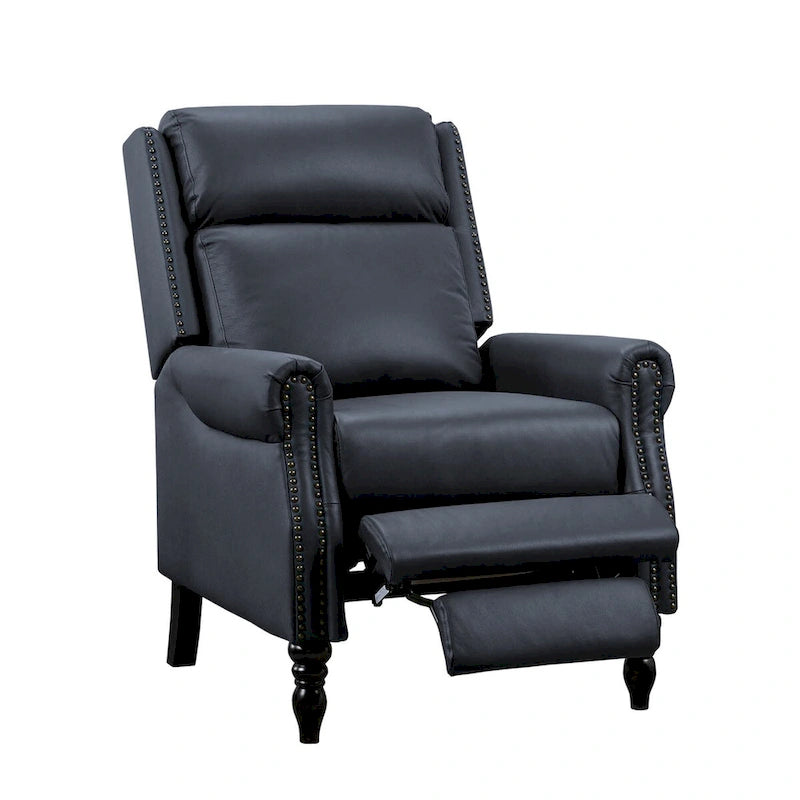 Fauteuil inclinable réglable en cuir véritable avec dossier inclinable