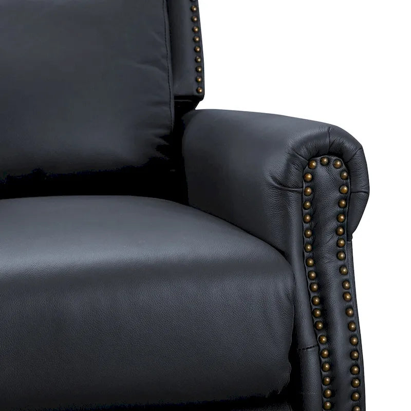 Fauteuil inclinable réglable en cuir véritable avec dossier inclinable