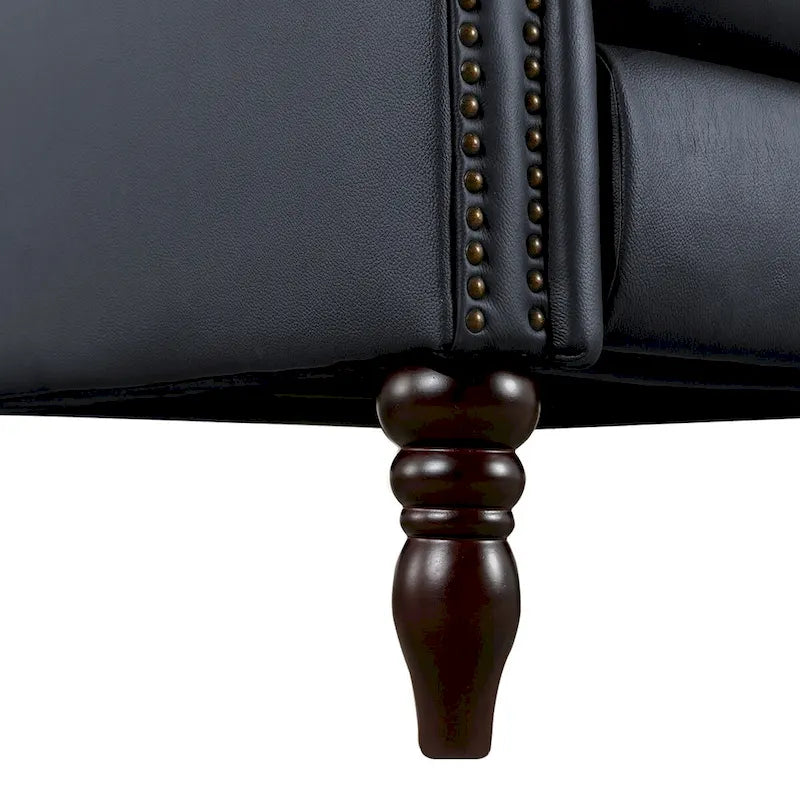 Fauteuil inclinable réglable en cuir véritable avec dossier inclinable