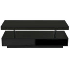 Table basse avec 2 tiroirs et étagères de présentation
