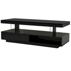 Table basse avec 2 tiroirs et étagères de présentation