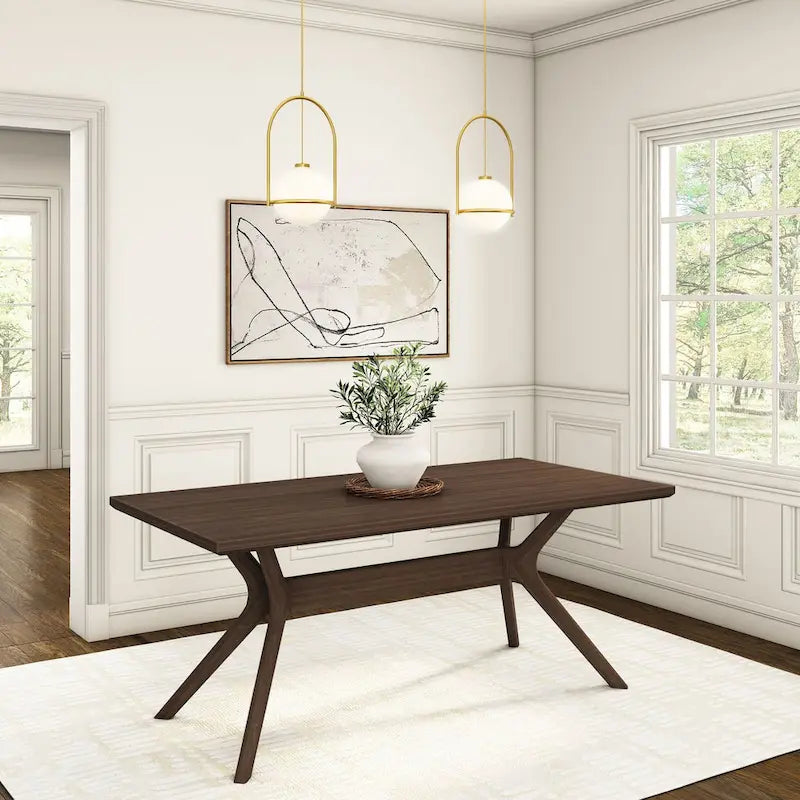 Table à manger rectangulaire à pieds croisés 72"