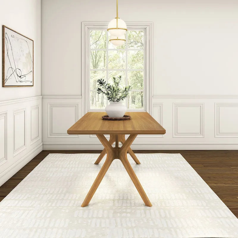 Table à manger rectangulaire à pieds croisés 72"