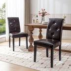 Chaise de salle à manger rembourrée en tissu ou en similicuir avec pieds en métal