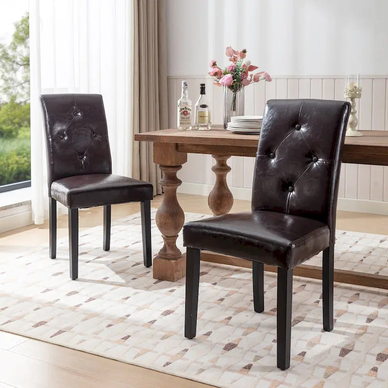 Chaise de salle à manger rembourrée en tissu ou en similicuir avec pieds en métal