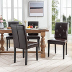 Chaise de salle à manger rembourrée en tissu ou en similicuir avec pieds en métal
