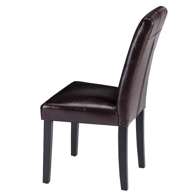 Chaise de salle à manger rembourrée en tissu ou en similicuir avec pieds en métal