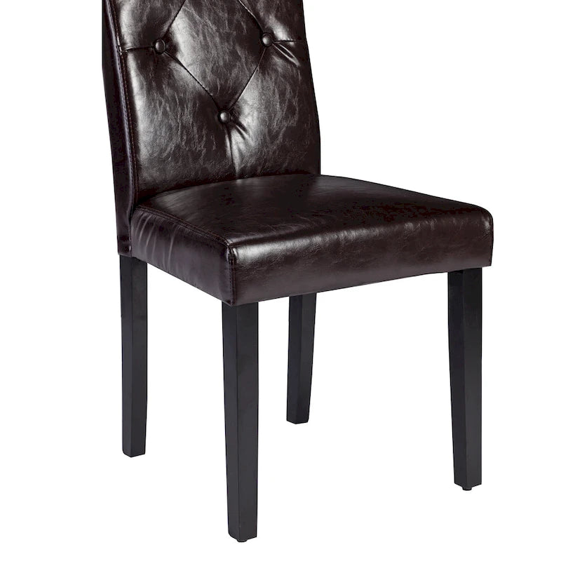 Chaise de salle à manger rembourrée en tissu ou en similicuir avec pieds en métal