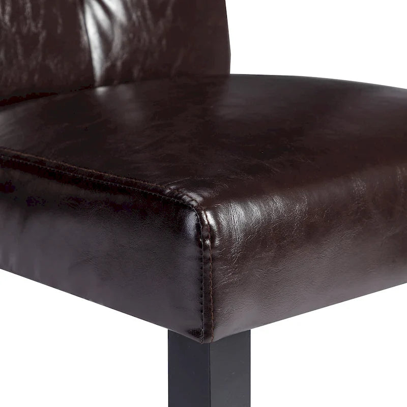 Chaise de salle à manger rembourrée en tissu ou en similicuir avec pieds en métal
