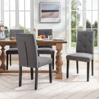 Chaise de salle à manger rembourrée en tissu ou en similicuir avec pieds en métal