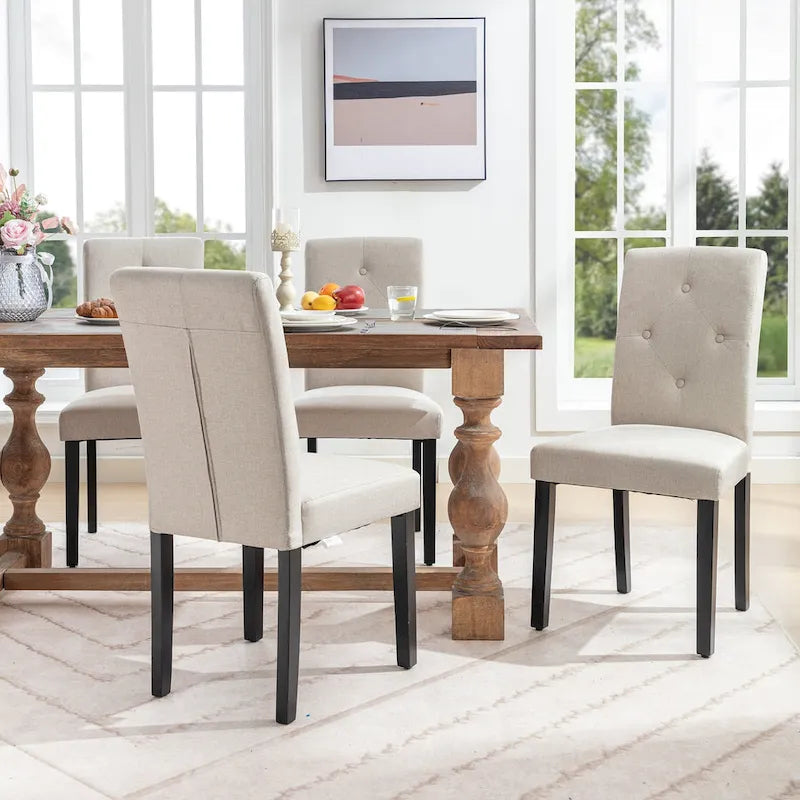 Chaise de salle à manger rembourrée en tissu ou en similicuir avec pieds en métal