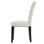 Chaise de salle à manger rembourrée en tissu ou en similicuir avec pieds en métal