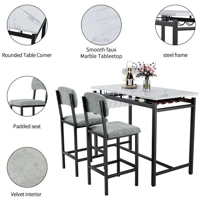 Table de salle à manger avec chaises rembourrées