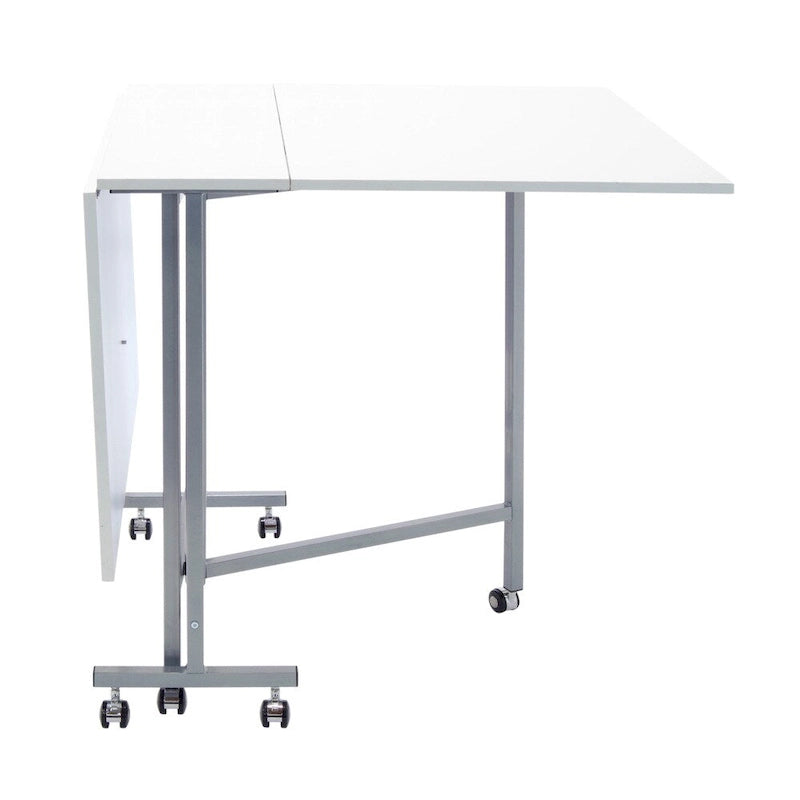 Table pour machine à coudre et à travaux manuels, laquée époxy blanche