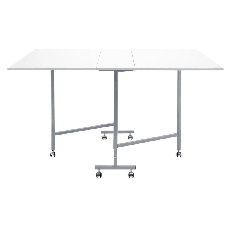 Table pour machine à coudre et à travaux manuels, laquée époxy blanche
