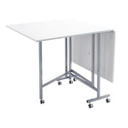 Table pour machine à coudre et à travaux manuels, laquée époxy blanche