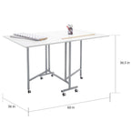 Table pour machine à coudre et à travaux manuels, laquée époxy blanche
