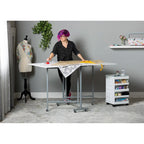Table pour machine à coudre et à travaux manuels, laquée époxy blanche