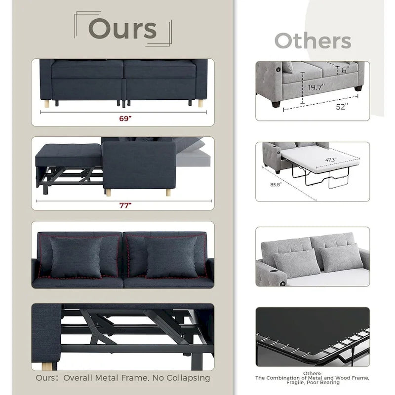 Fauteuil Lit Canapé-Lit Double