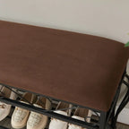 Banc range-chaussures 2 niveaux avec assise rembourrée et rangement ouvert
