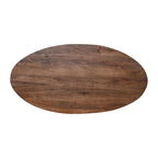 Table basse moderne mi-siècle en bois brun avec base cannelée