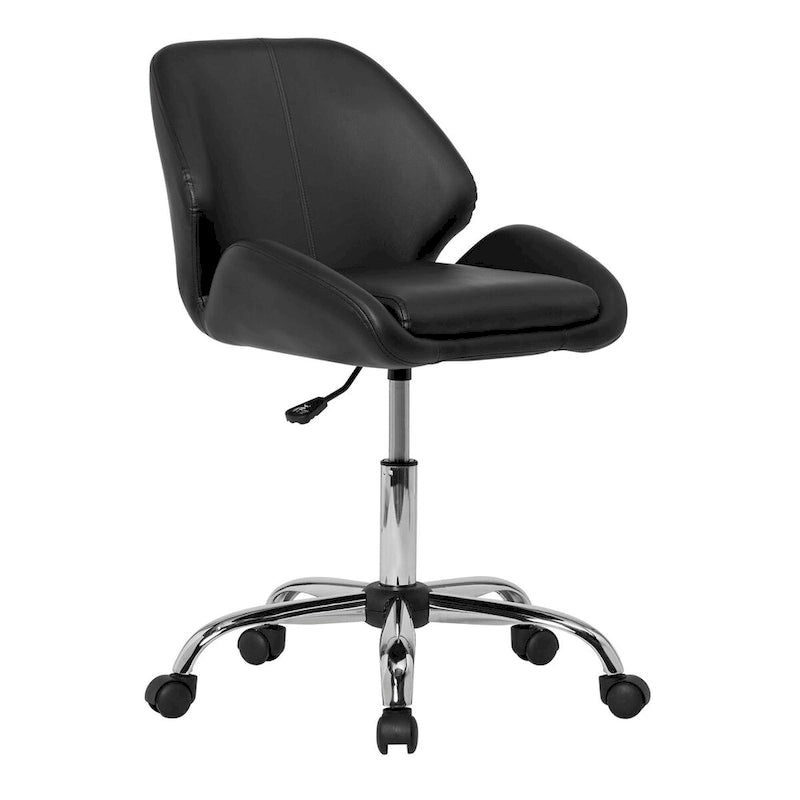Chaise de bureau réglable en similicuir Perle Noire
