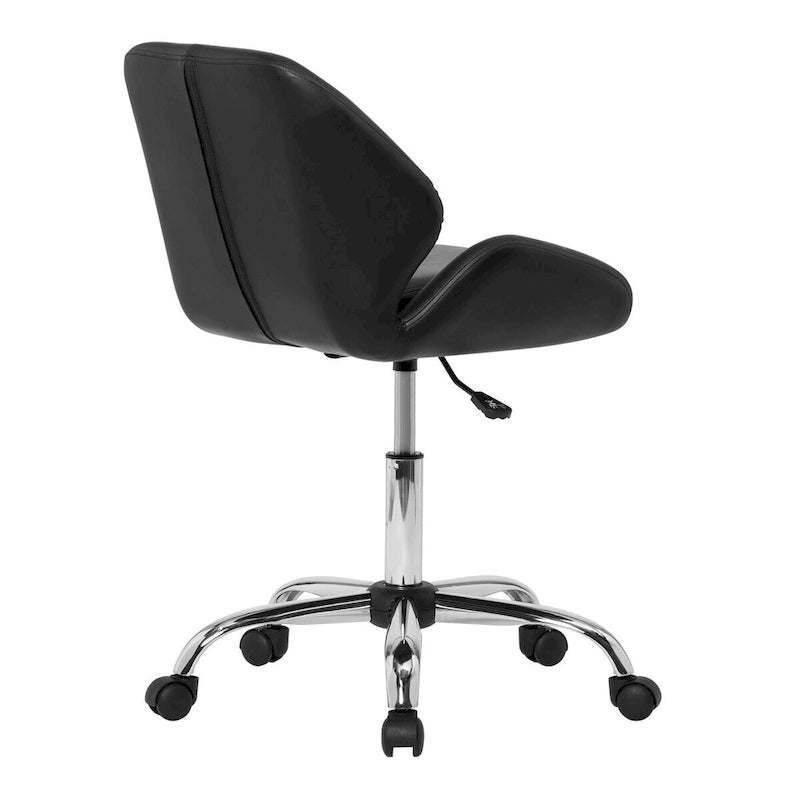 Chaise de bureau réglable en similicuir Perle Noire