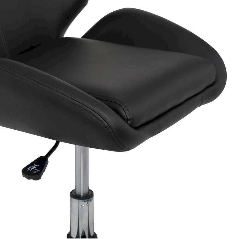 Chaise de bureau réglable en similicuir Perle Noire