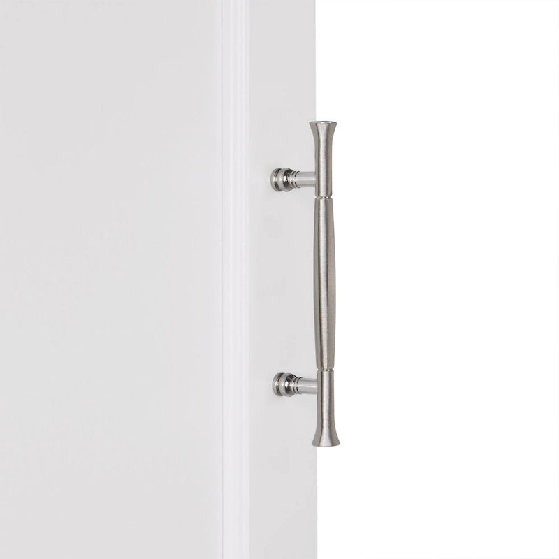 Meuble de rangement d'angle pour salle de bain avec portes et étagère réglable - Blanc