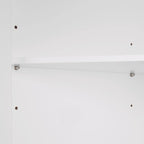 Meuble de rangement d'angle pour salle de bain avec portes et étagère réglable - Blanc