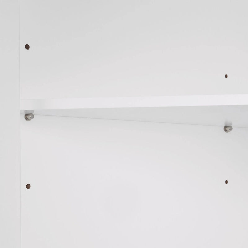 Meuble de rangement d'angle pour salle de bain avec portes et étagère réglable - Blanc