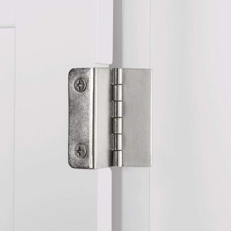Meuble de rangement d'angle pour salle de bain avec portes et étagère réglable - Blanc