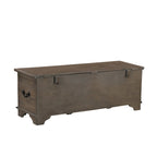 Pouffe de rangement en bois massif sculpté