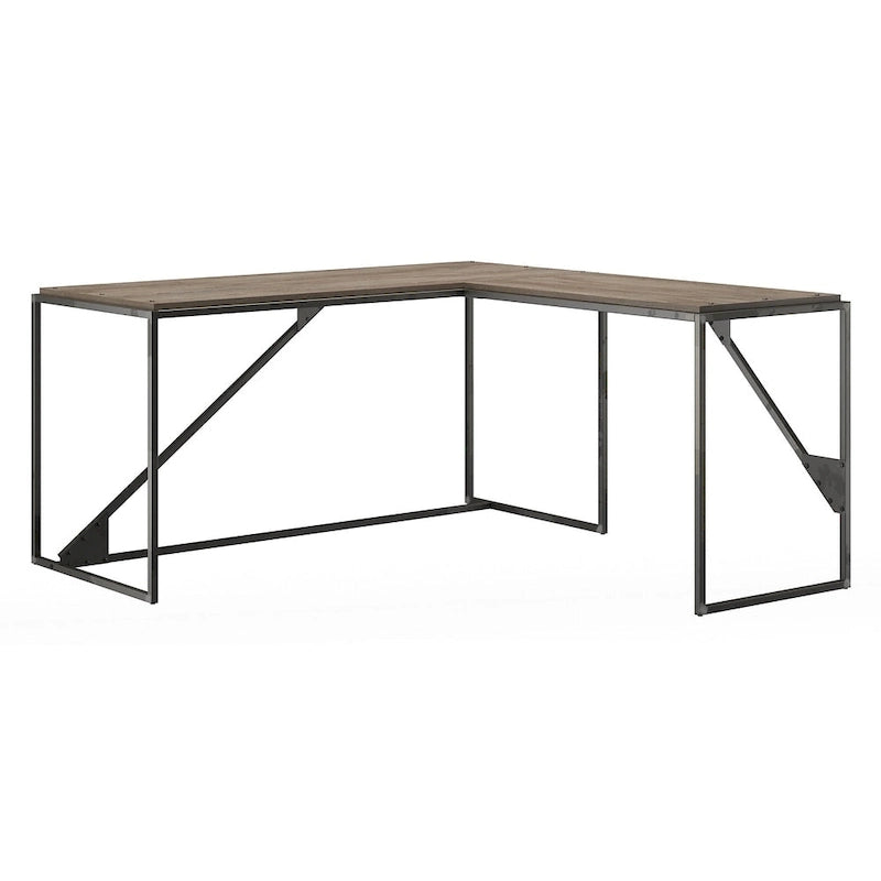Bureau d'angle industriel de 157 cm de longueur