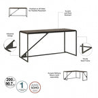 Bureau d'angle industriel de 157 cm de longueur