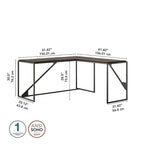 Bureau d'angle industriel de 157 cm de longueur