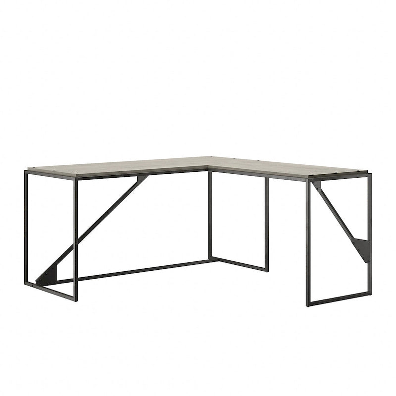 Bureau d'angle industriel de 157 cm de longueur