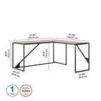 Bureau d'angle industriel de 157 cm de longueur